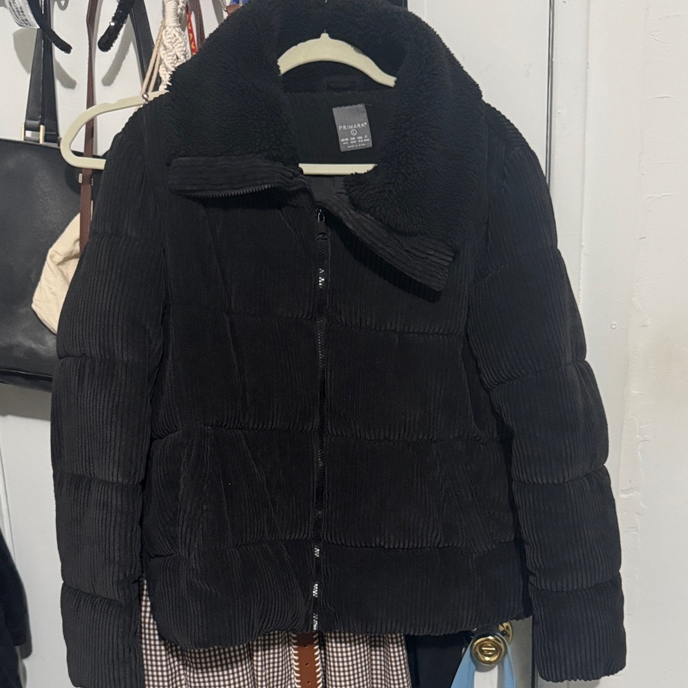 Primark puffy black shearling coat